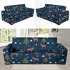 Christmas Tree Moose Pattern Print Sofa Covers-grizzshop