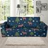 Christmas Tree Moose Pattern Print Sofa Covers-grizzshop