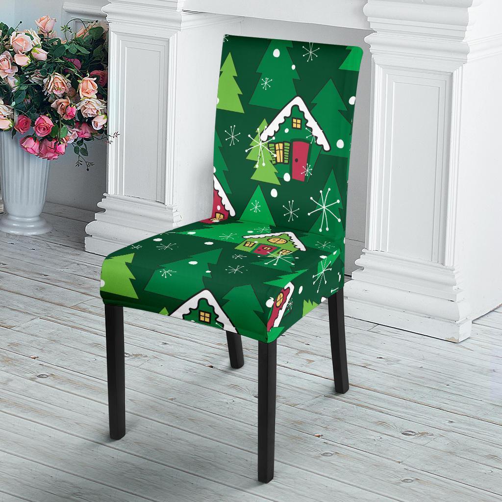 Christmas Tree Pattern Print Chair Cover-grizzshop