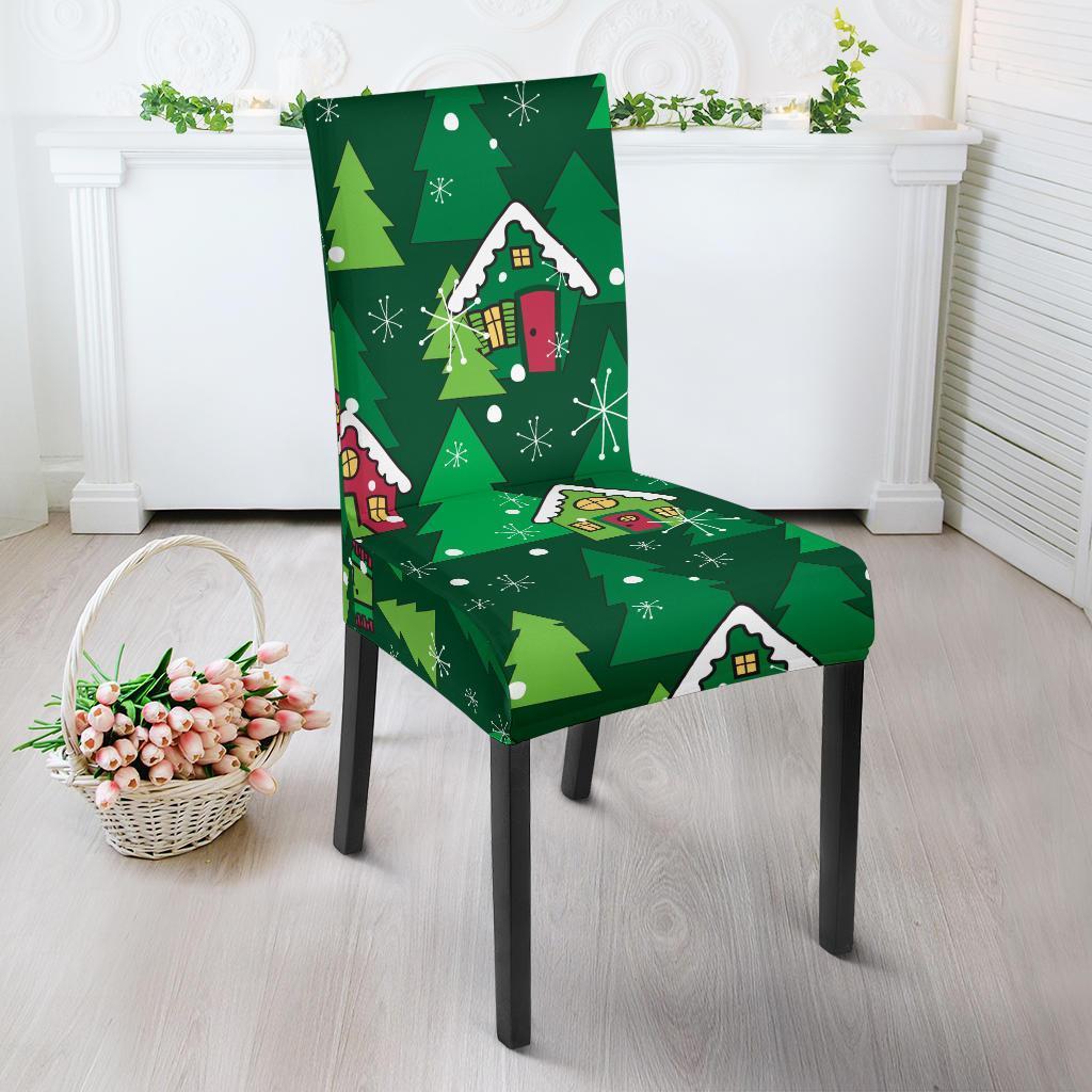 Christmas Tree Pattern Print Chair Cover-grizzshop