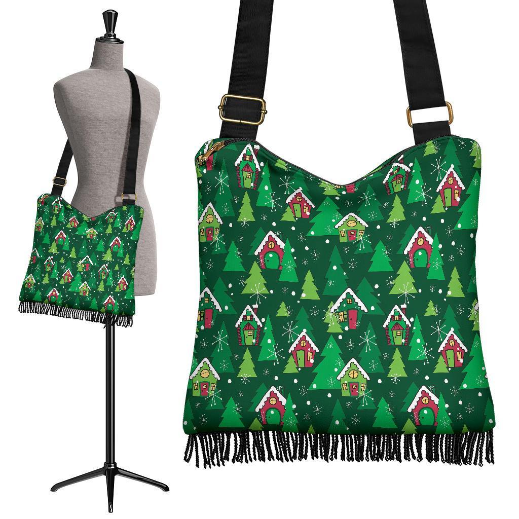 Christmas Tree Pattern Print Crossbody Bags-grizzshop