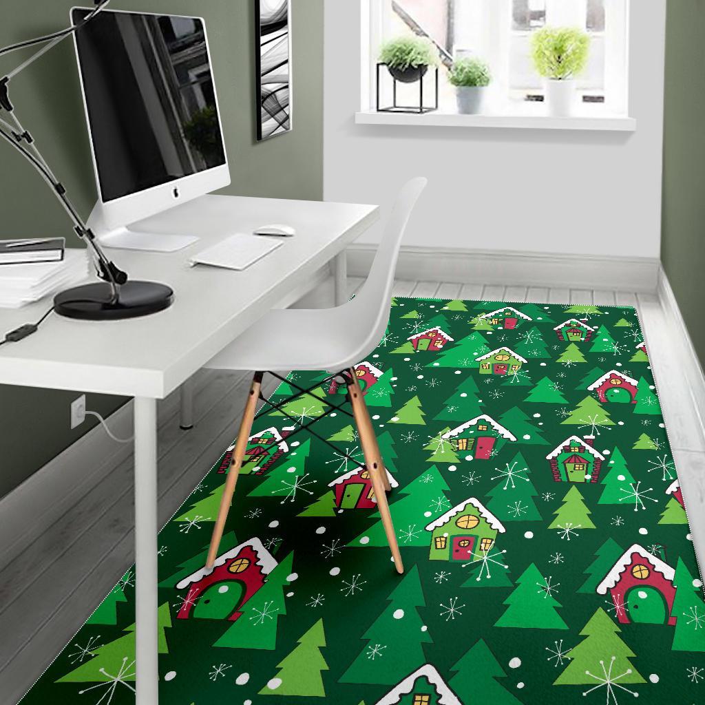 Christmas Tree Pattern Print Floor Mat-grizzshop