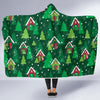 Christmas Tree Pattern Print Hooded Blanket-grizzshop