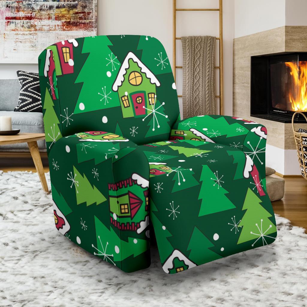 Christmas Tree Pattern Print Recliner Cover-grizzshop