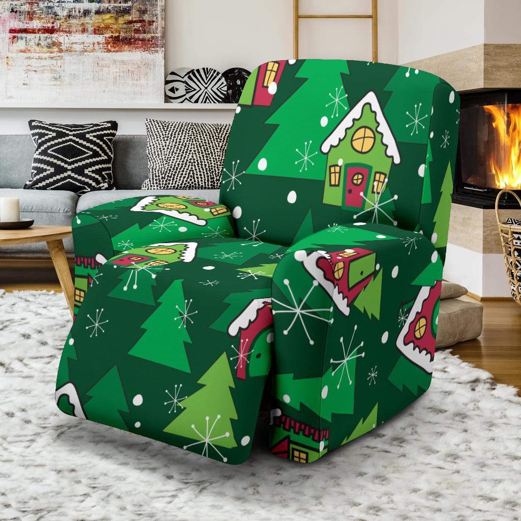 Christmas Tree Pattern Print Recliner Cover-grizzshop