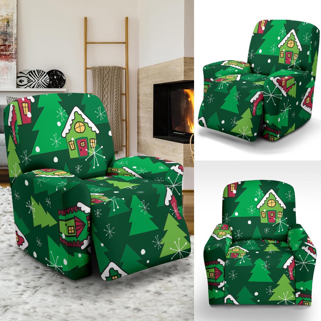 Christmas Tree Pattern Print Recliner Cover-grizzshop