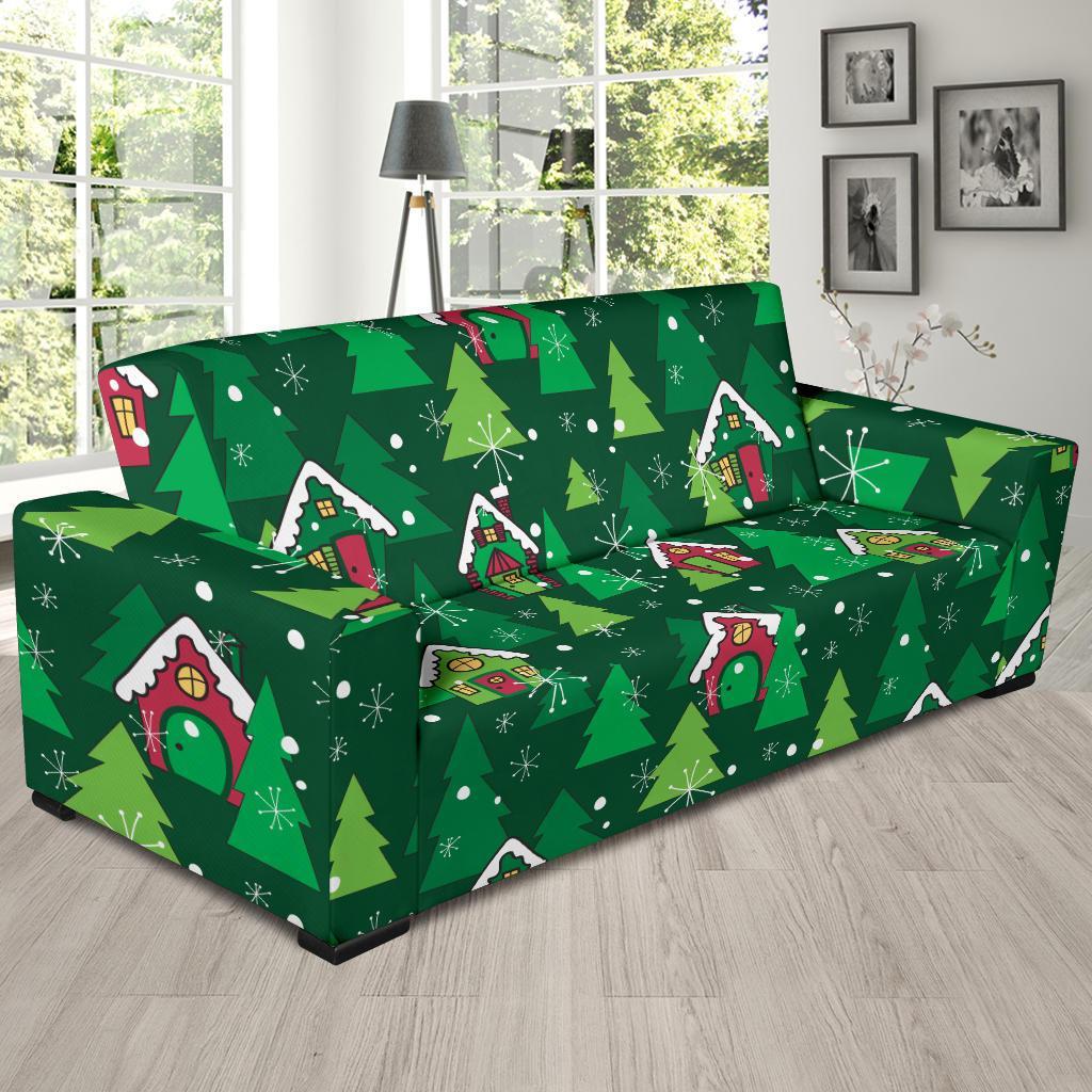 Christmas Tree Pattern Print Sofa Covers-grizzshop