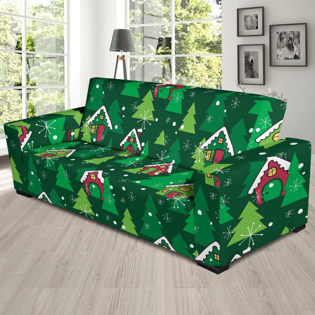 Christmas Tree Pattern Print Sofa Covers-grizzshop