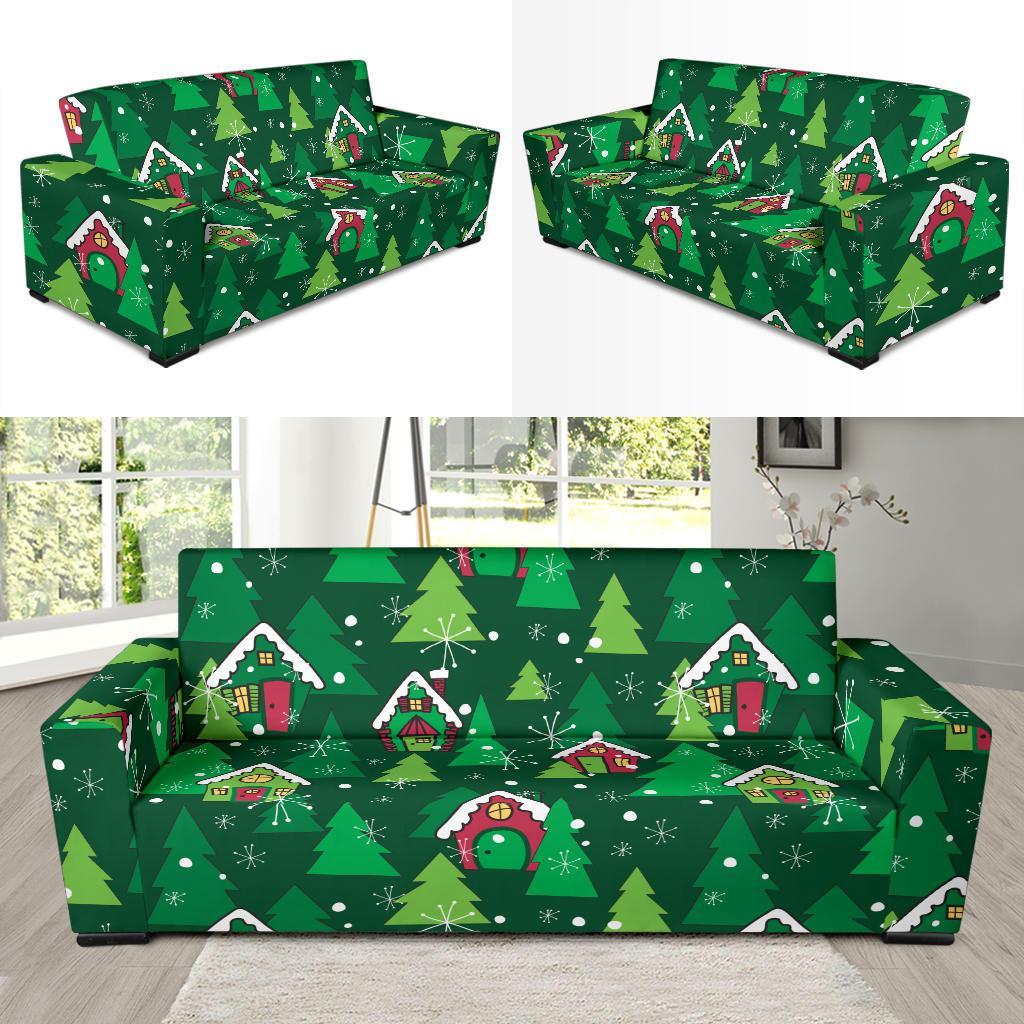 Christmas Tree Pattern Print Sofa Covers-grizzshop