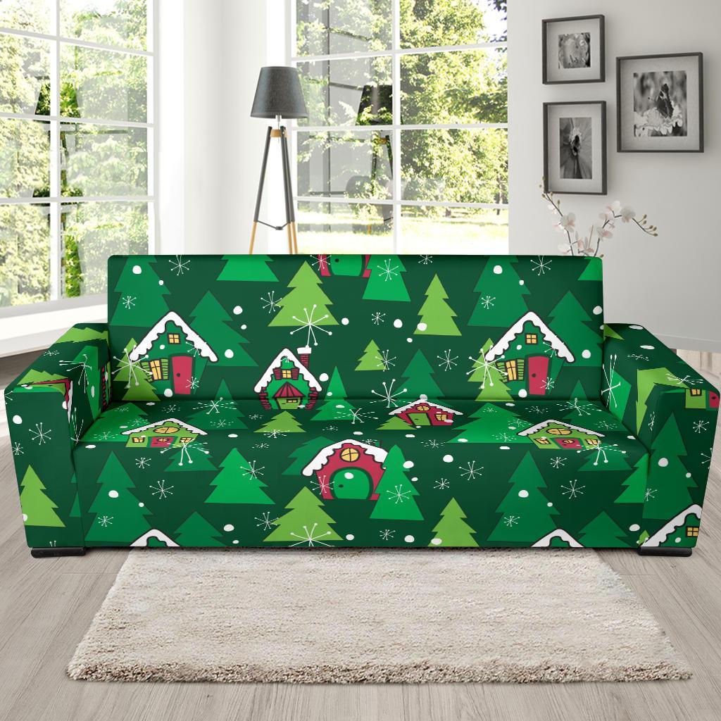 Christmas Tree Pattern Print Sofa Covers-grizzshop