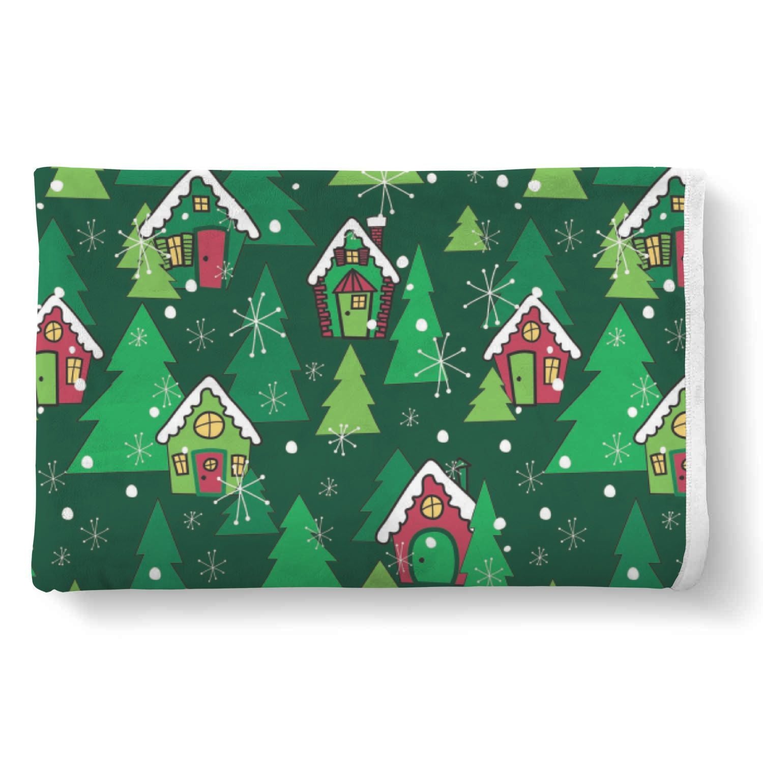 Christmas Tree Pattern Print Throw Blanket-grizzshop