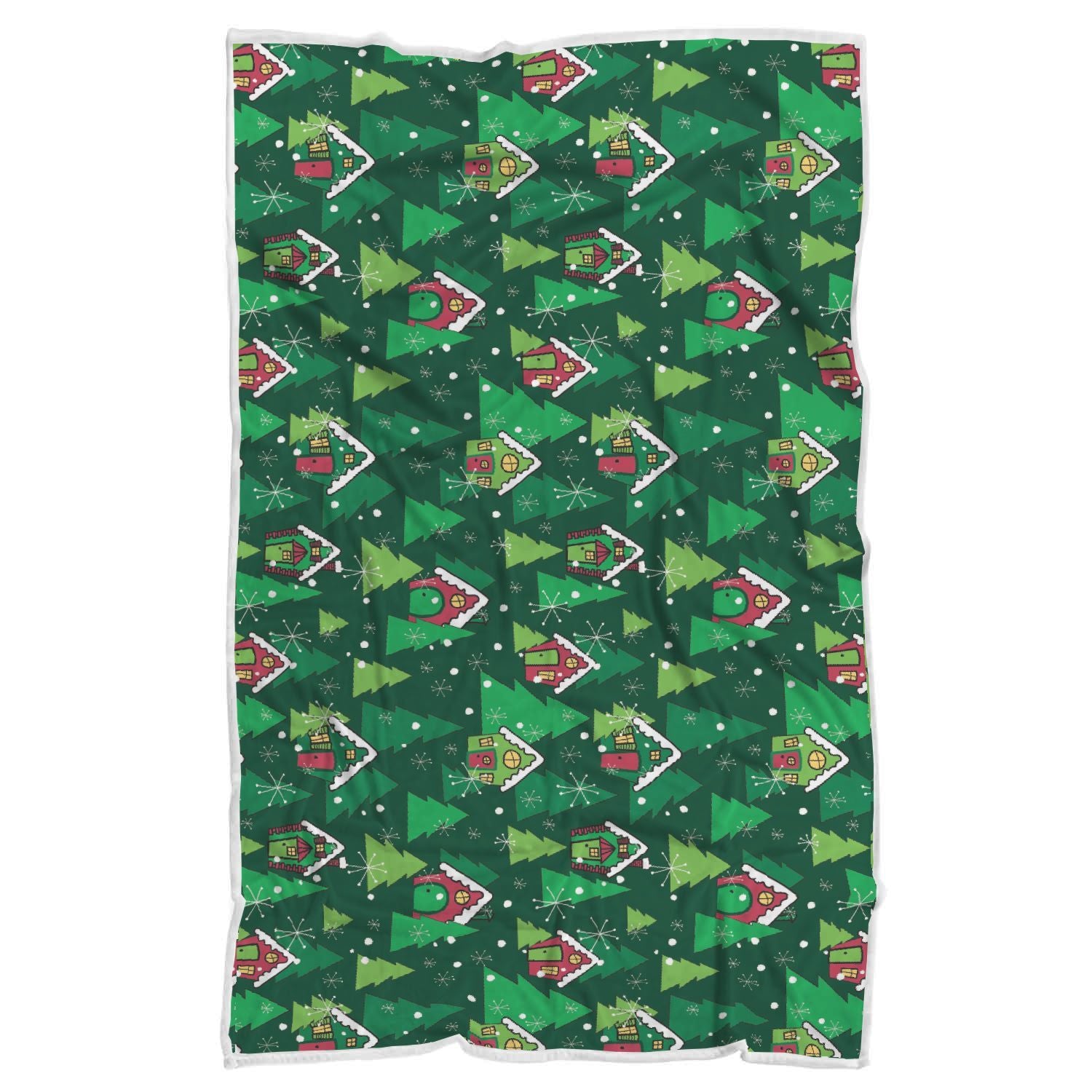 Christmas Tree Pattern Print Throw Blanket-grizzshop