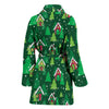 Christmas Tree Pattern Print Women Long Robe-grizzshop