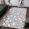 Christmas Tree Penguin Pattern Print Floor Mat-grizzshop