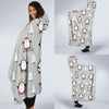 Christmas Tree Penguin Pattern Print Hooded Blanket-grizzshop