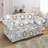 Christmas Tree Penguin Pattern Print Loveseat Cover-grizzshop