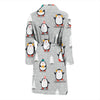 Christmas Tree Penguin Pattern Print Men Long Robe-grizzshop