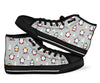 Christmas Tree Penguin Pattern Print Men Women's High Top Shoes-grizzshop