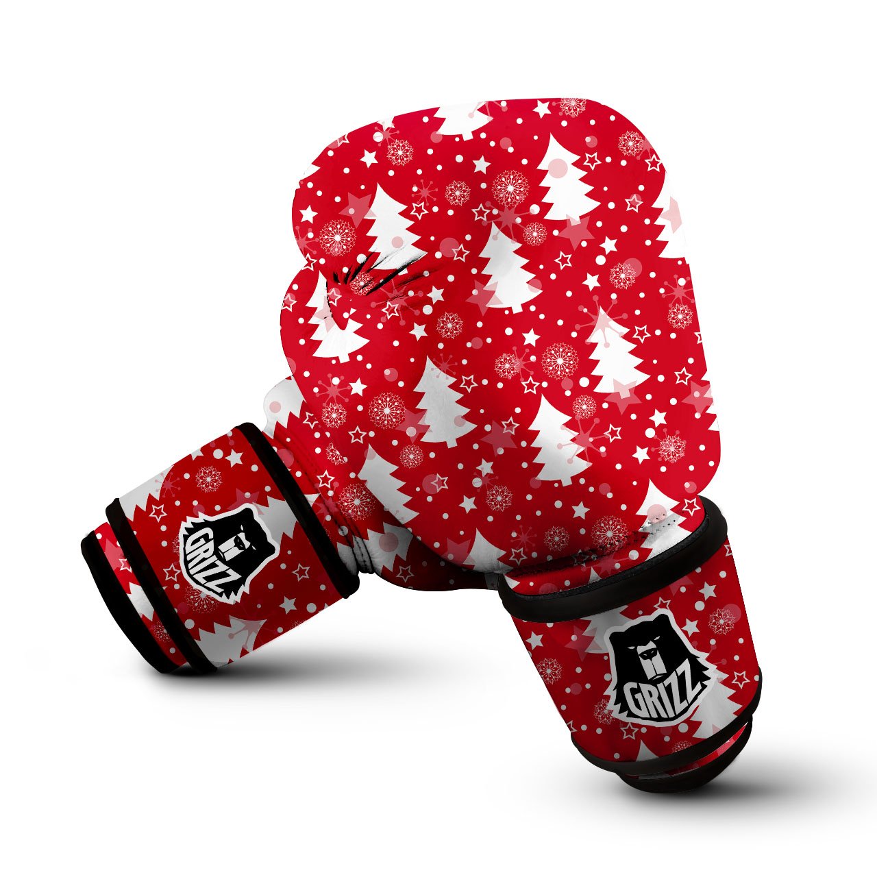 Christmas Tree Polka Dot Print Pattern Boxing Gloves-grizzshop