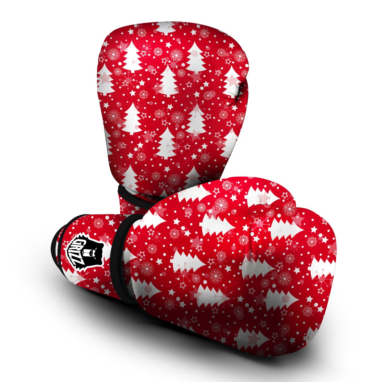 Christmas Tree Polka Dot Print Pattern Boxing Gloves-grizzshop