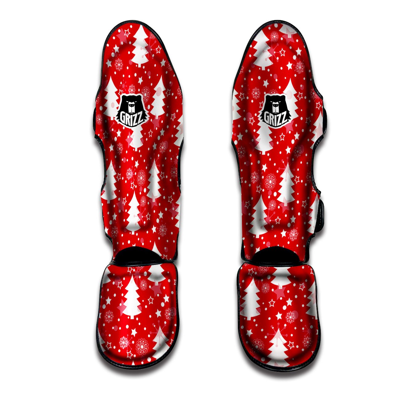 Christmas Tree Polka Dot Print Pattern Muay Thai Shin Guards-grizzshop