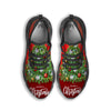 Christmas Tree Print Black Running Shoes-grizzshop