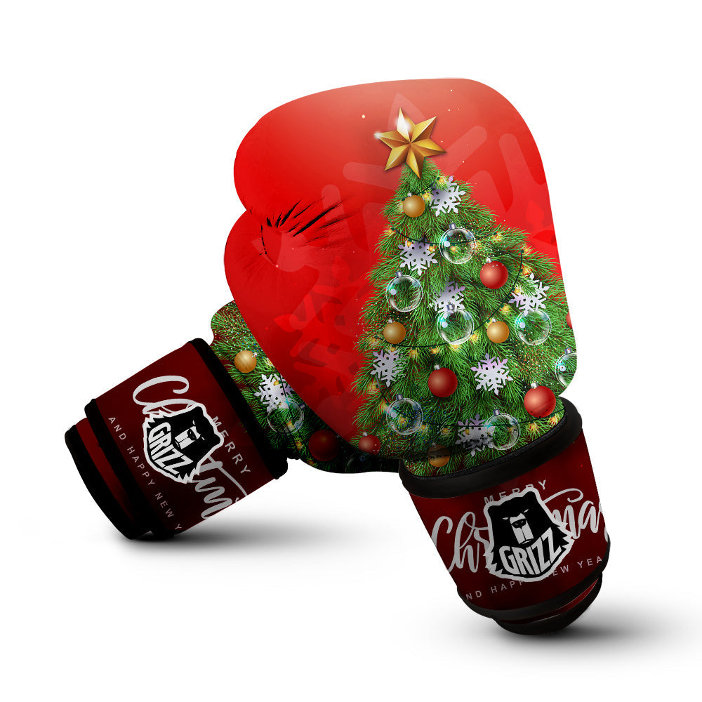 Christmas Tree Print Boxing Gloves-grizzshop