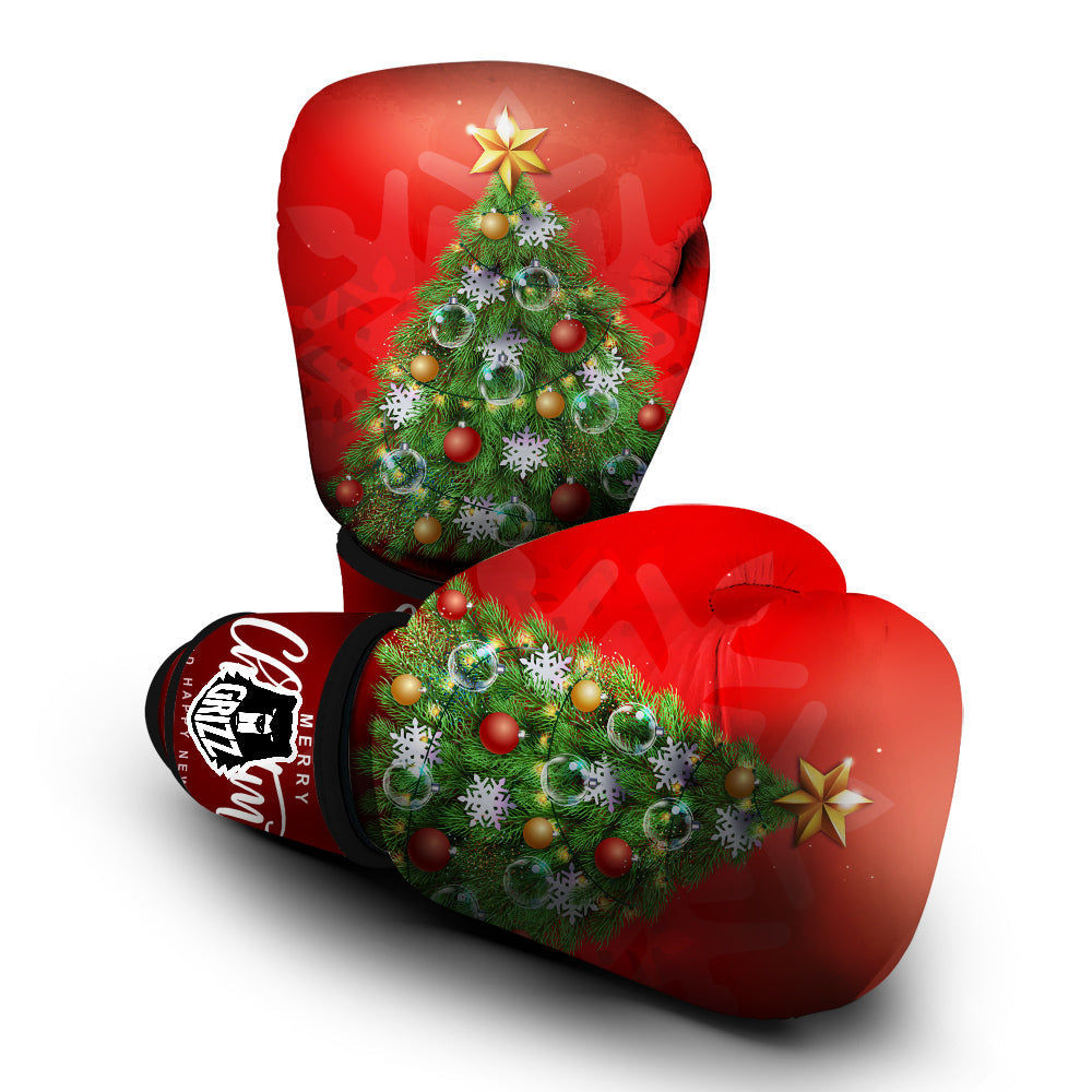 Christmas Tree Print Boxing Gloves-grizzshop