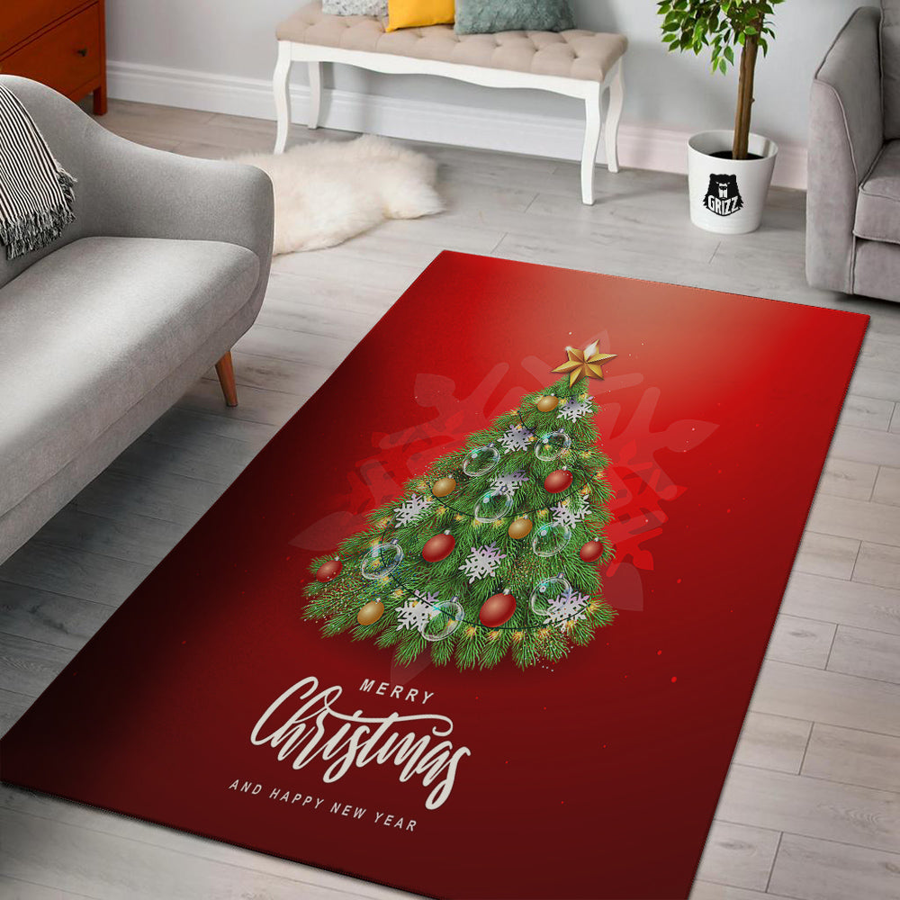 Christmas Tree Print Floor Mat-grizzshop