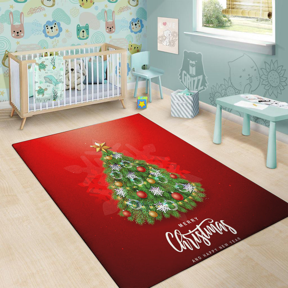 Christmas Tree Print Floor Mat-grizzshop