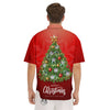 Christmas Tree Print Men's Short Sleeve Shirts-grizzshop