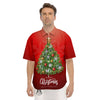 Christmas Tree Print Men's Short Sleeve Shirts-grizzshop