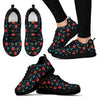 Christmas Tree Reindeer Pattern Print Black Sneaker Shoes For Men Women-grizzshop