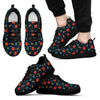 Christmas Tree Reindeer Pattern Print Black Sneaker Shoes For Men Women-grizzshop