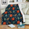 Christmas Tree Reindeer Pattern Print Blanket-grizzshop