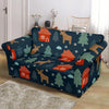 Christmas Tree Reindeer Pattern Print Loveseat Cover-grizzshop