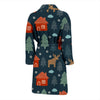 Christmas Tree Reindeer Pattern Print Men Long Robe-grizzshop