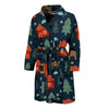 Christmas Tree Reindeer Pattern Print Men Long Robe-grizzshop