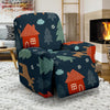 Christmas Tree Reindeer Pattern Print Recliner Cover-grizzshop