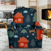 Christmas Tree Reindeer Pattern Print Recliner Cover-grizzshop