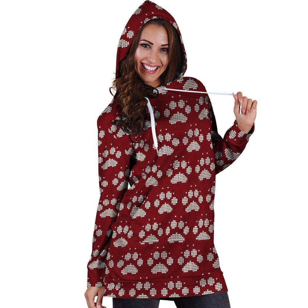 Christmas Ugly Paw Hoodie Dress-grizzshop