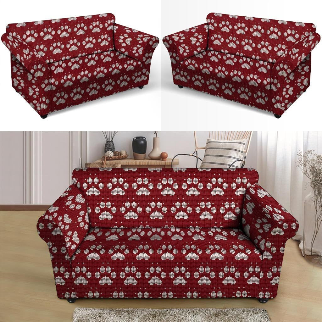 Christmas Ugly Paw Loveseat Cover-grizzshop