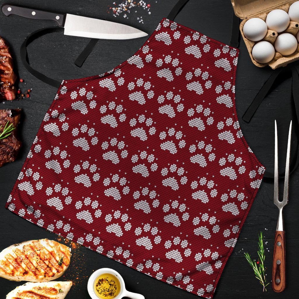 Christmas Ugly Paw Men's Apron-grizzshop