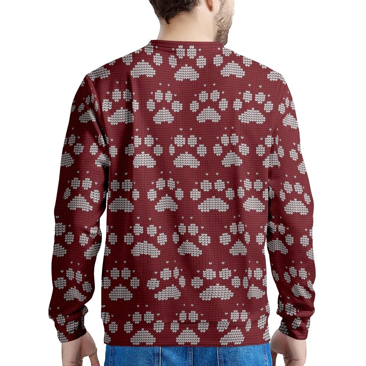 Christmas Ugly Paw Men's Sweatshirt-grizzshop