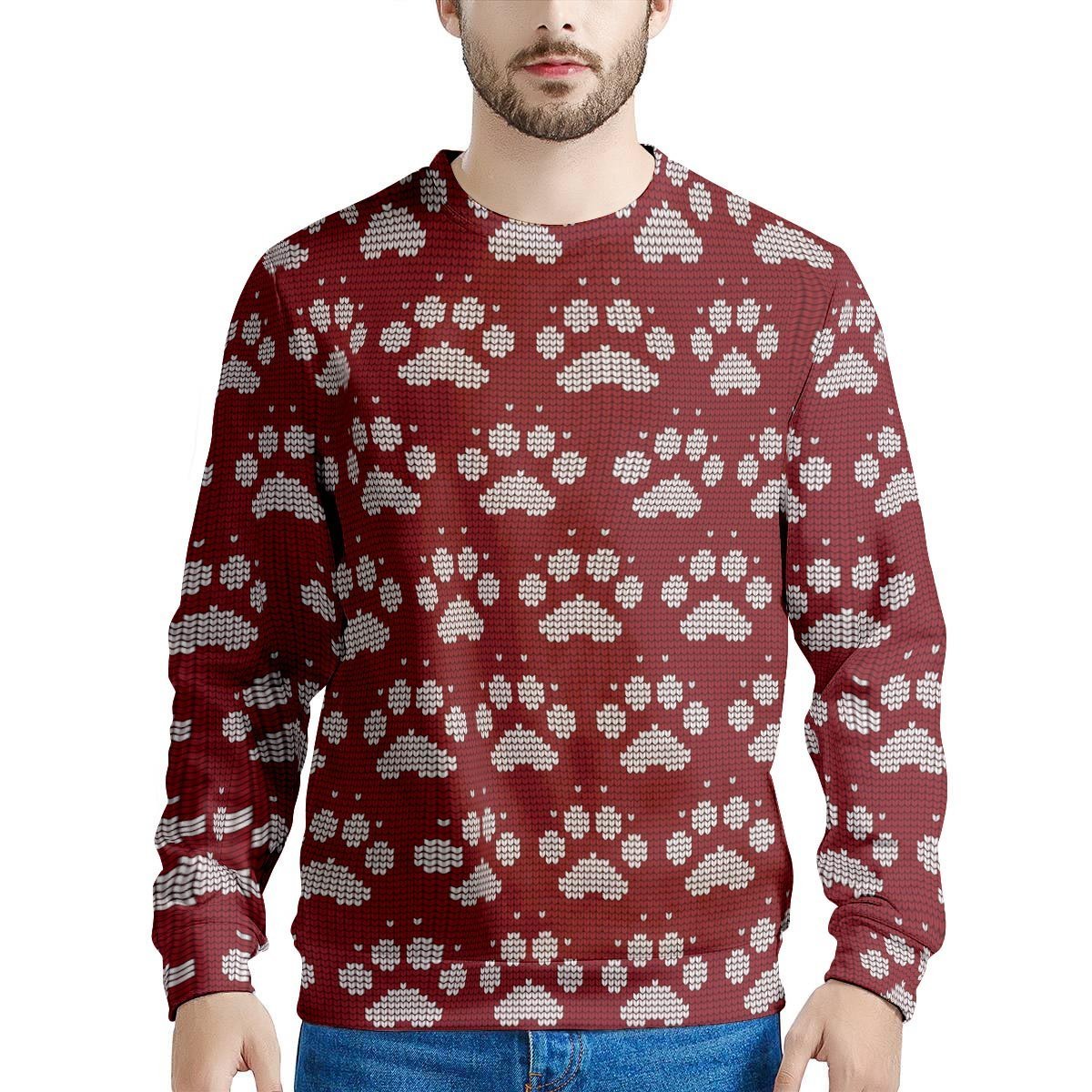 Christmas Ugly Paw Men's Sweatshirt-grizzshop