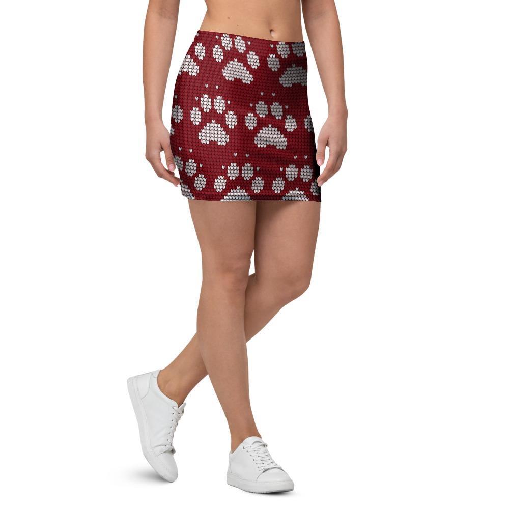 Christmas Ugly Paw Mini Skirt-grizzshop