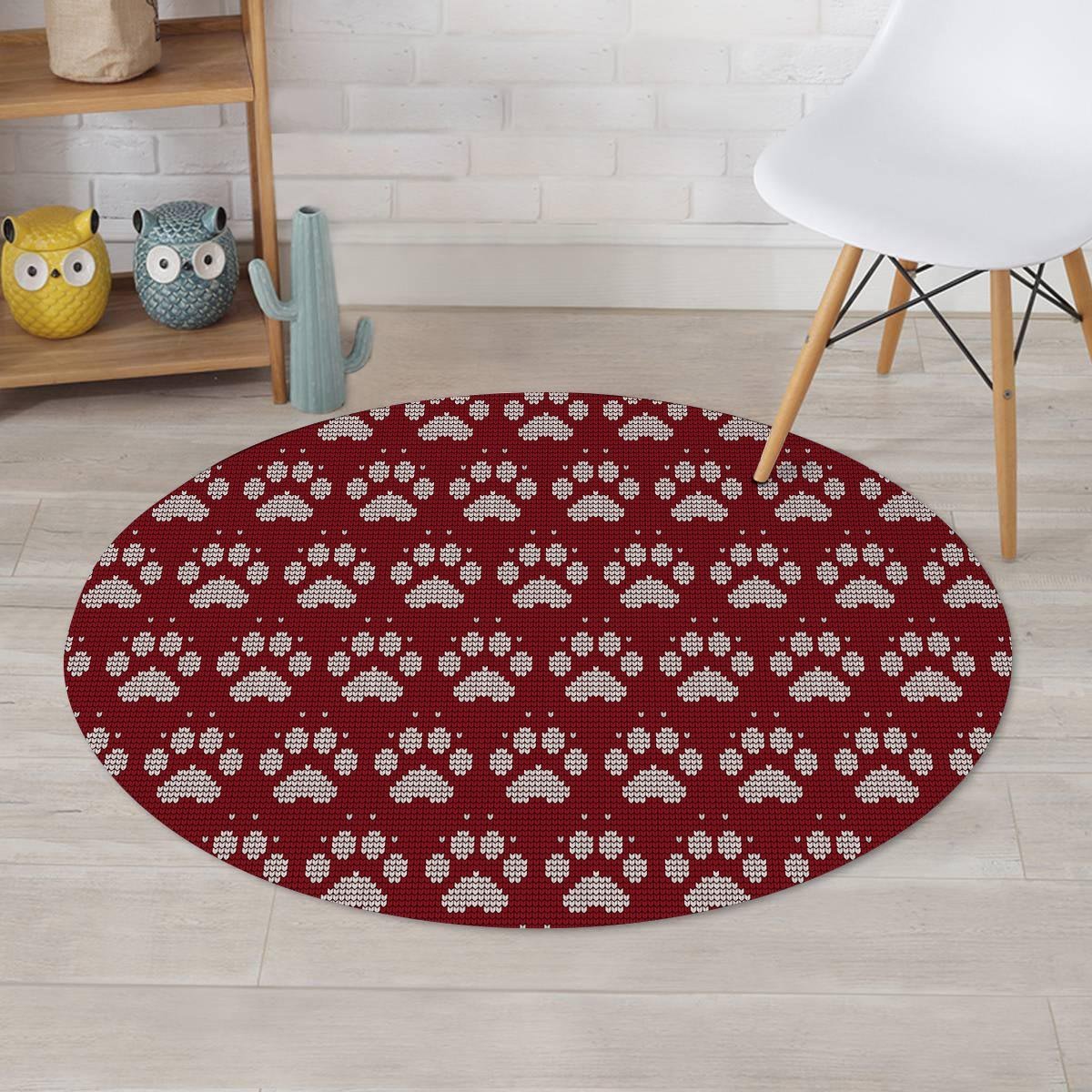 Christmas Ugly Paw Round Rug-grizzshop