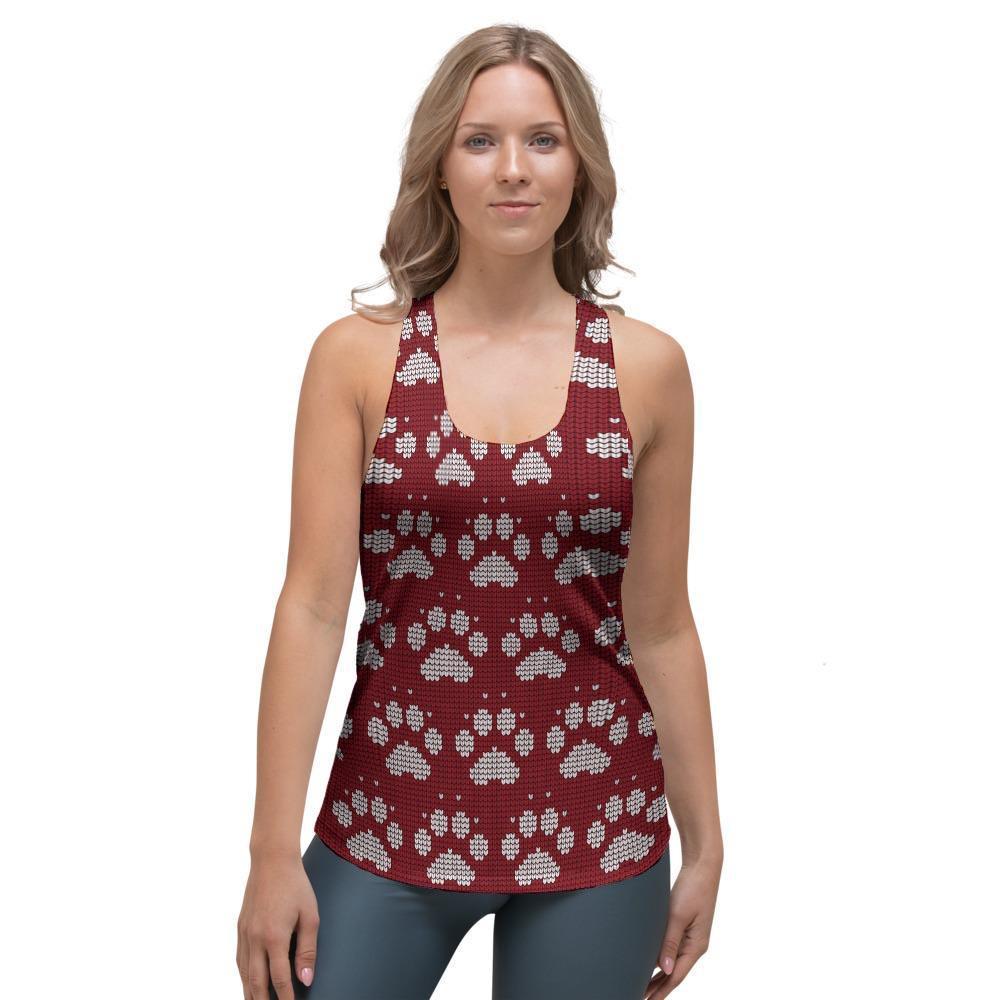 Christmas Ugly Paw Women's Racerback Tank Top-grizzshop