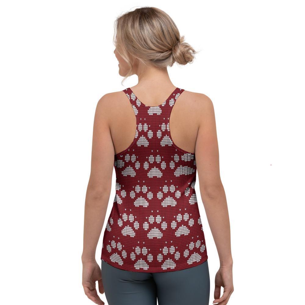 Christmas Ugly Paw Women's Racerback Tank Top-grizzshop