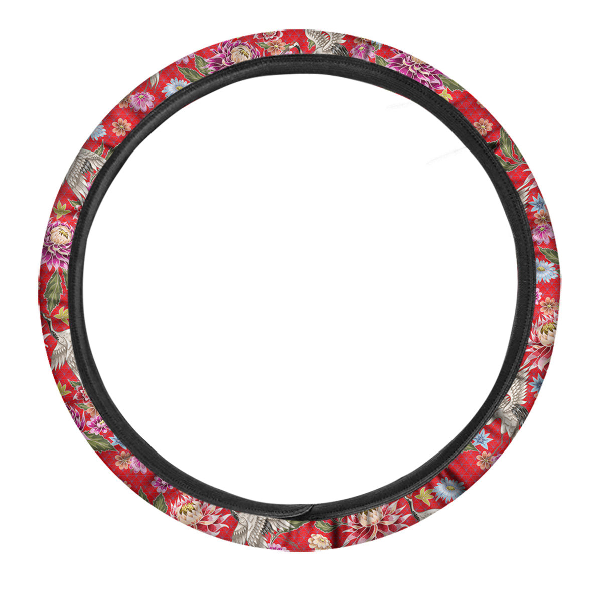 Chrysanthemum Art Print Pattern Car Steering Wheel Cover-grizzshop
